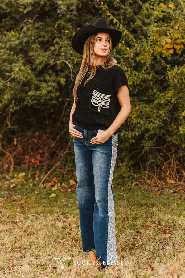 Wild side Leopard High Rise Wide Leg jeans