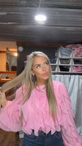 Sassy Pink Ruffle Top
